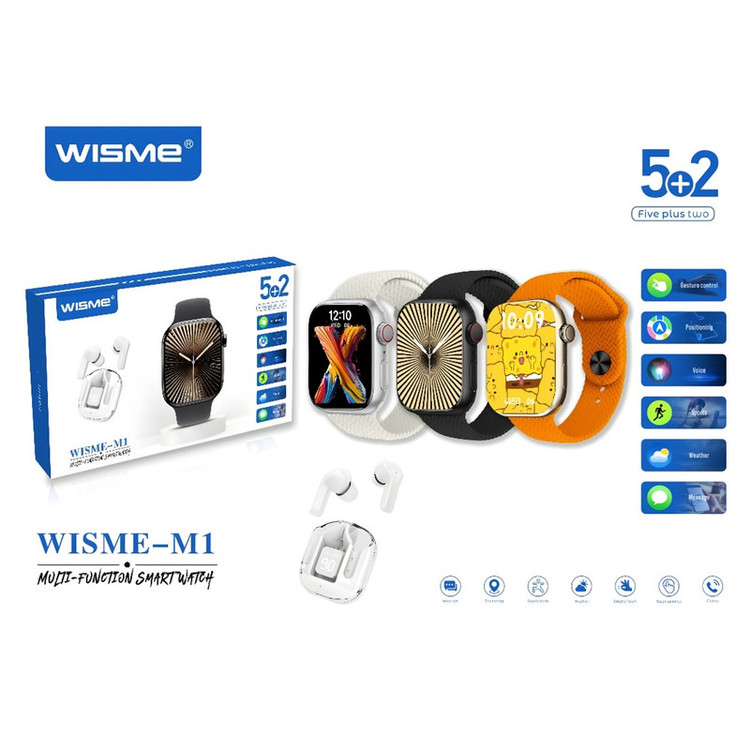 ساعت هوشمند ویسمی مدل WISME-M1 با بند سیلیکونی+ایرپاد