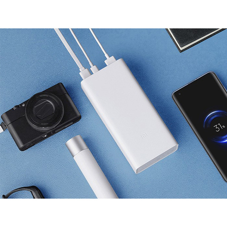 پاوربانک شیائومی اصل مدل Mi PB3018ZM ظرفیت 30000 میلی آمپر +آداپتور اورجینال هدیه رایگان+ یکسال گارانتی