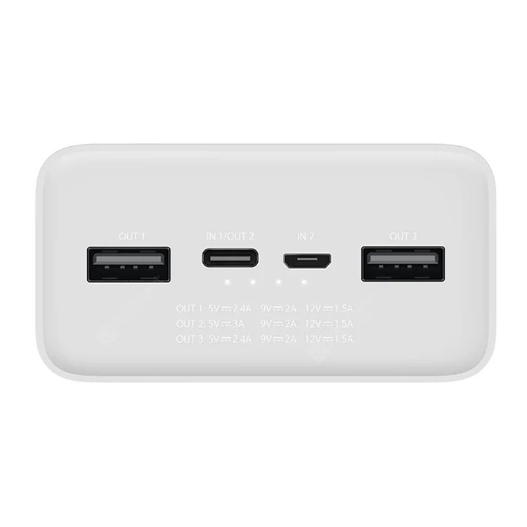 پاوربانک شیائومی اصل مدل Mi PB3018ZM ظرفیت 30000 میلی آمپر +آداپتور اورجینال هدیه رایگان+ یکسال گارانتی