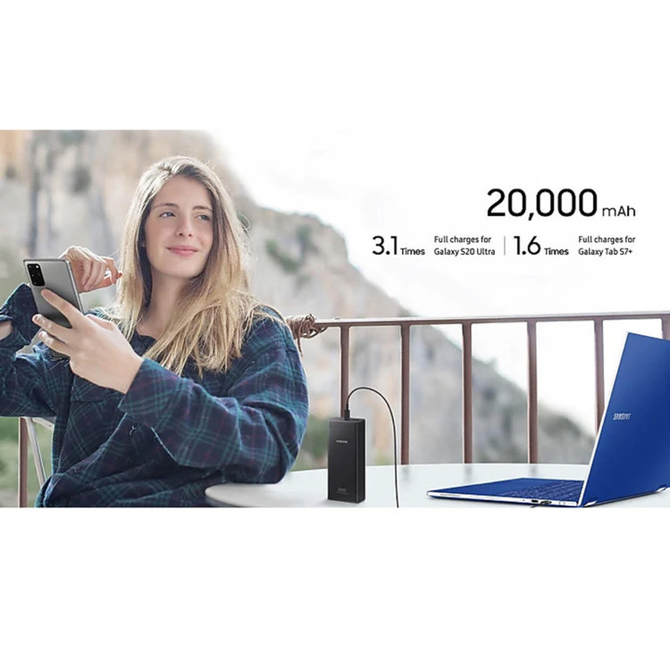 پاوربانک 25 وات سامسونگ مدل EB-P5300 ظرفیت 20000 میلیآمپرساعت + یکسال گارانتی +کابل تایپ C یک متری هدیه رایگان